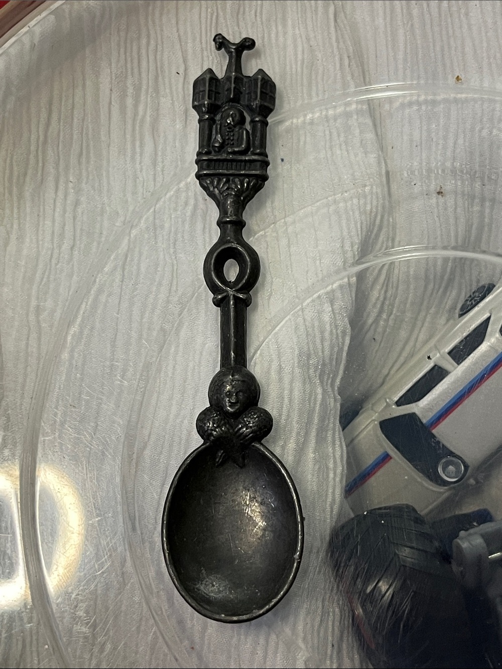 Black Ornamental Cast Metal Spoon Accent